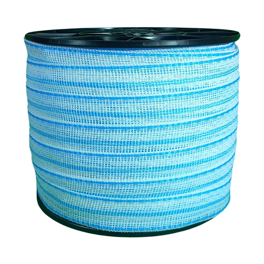 Schriklint wit-blauw 150m 40mm