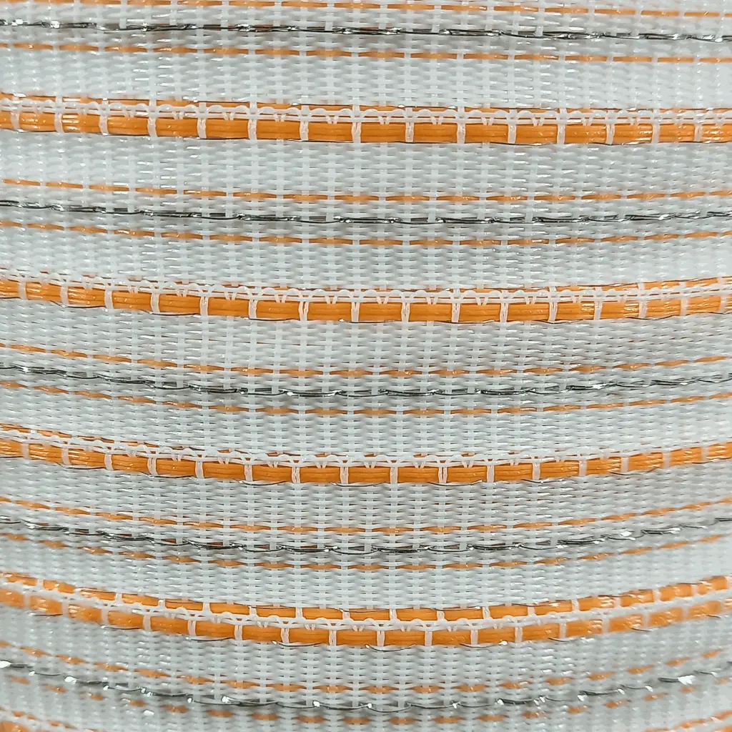 Schriklint wit-oranje 200m 20mm