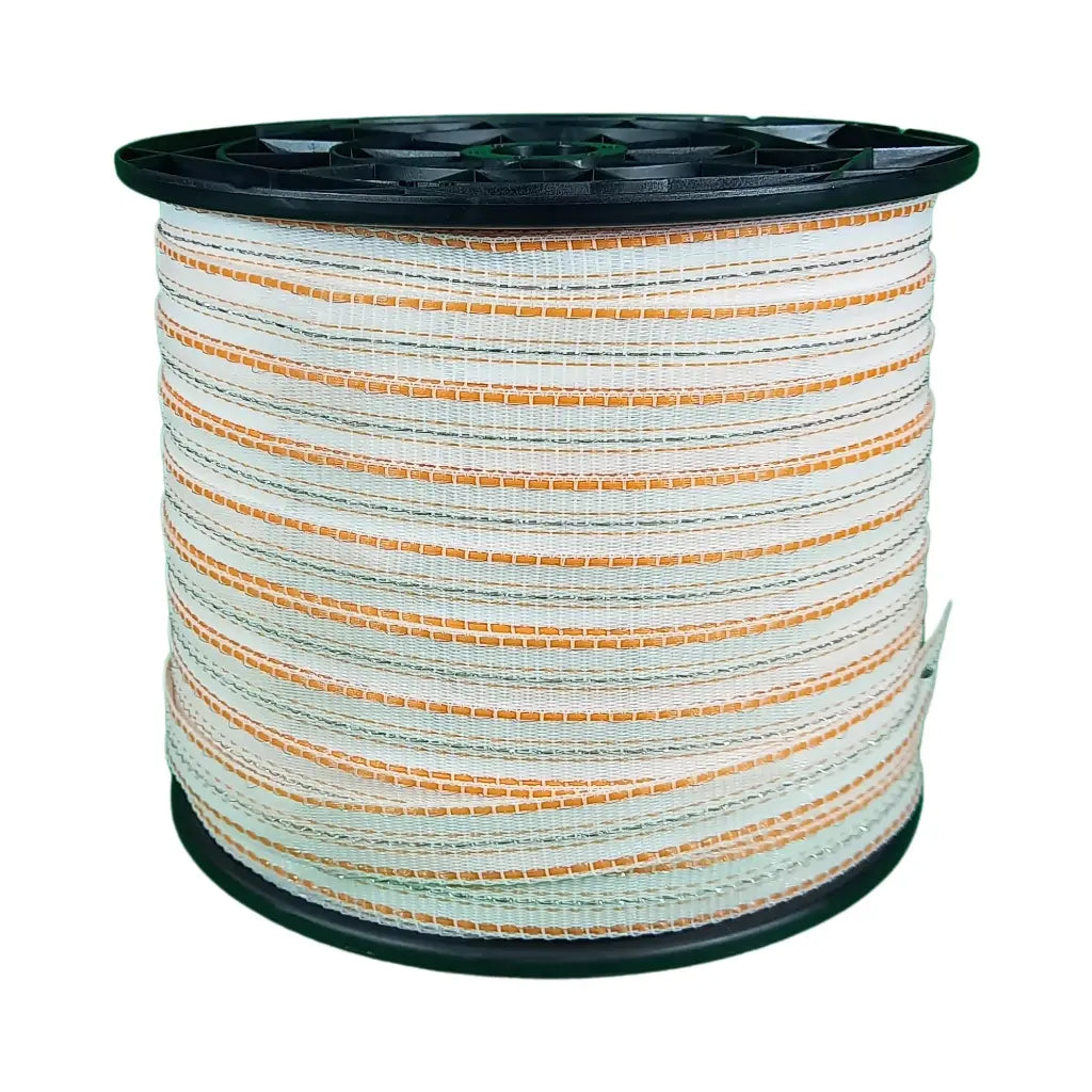Schriklint wit-oranje 200m 20mm