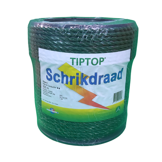 Tiptop schrikdraad groen 200m 6mm