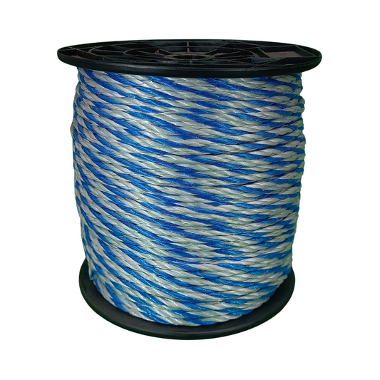 Schrikdraad blauw-wit 200m 6mm