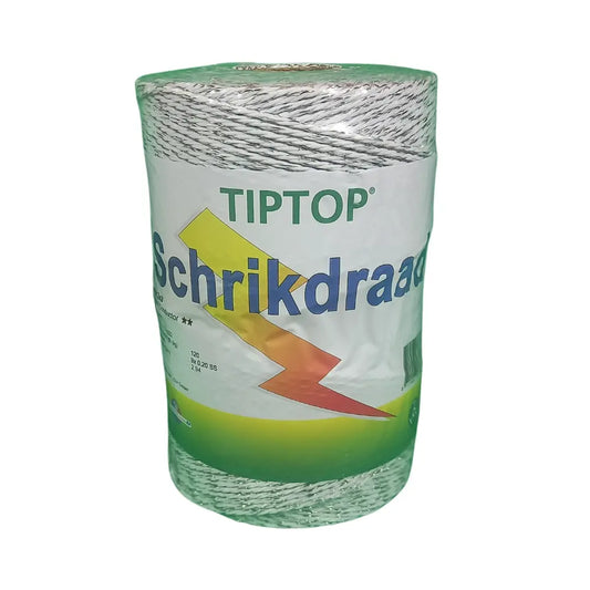 Tiptop schrikdraad wit 400m 3mm