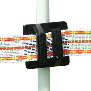 Klikisolator zwart voor draad en lint 10 mm 25 stuks - afrasteringsmateriaal