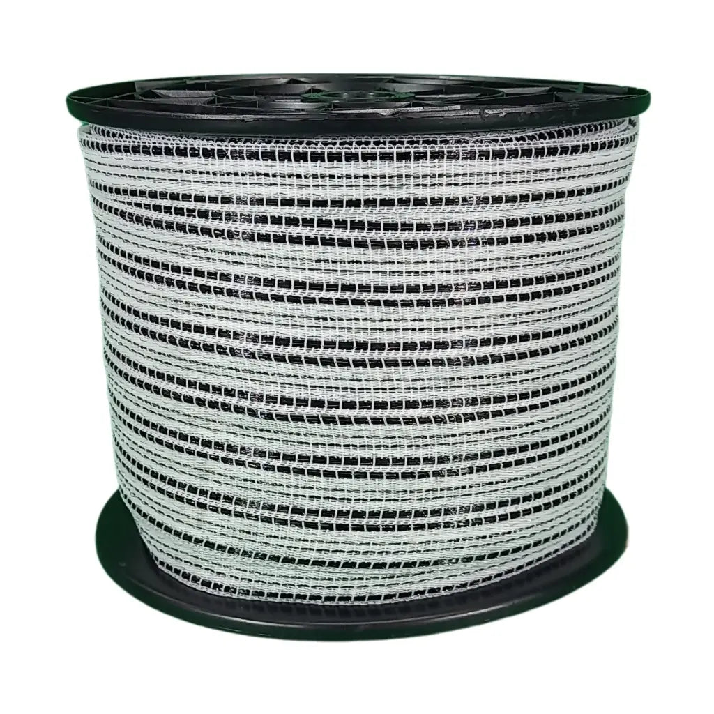 Schriklint wit - zwart 200m 20mm - afrasteringsmateriaal