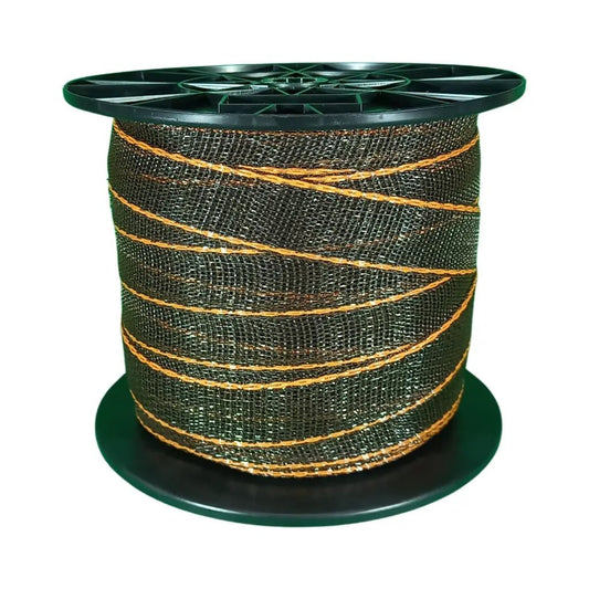 Schriklint zwart - oranje 100m 40mm - afrasteringsmateriaal
